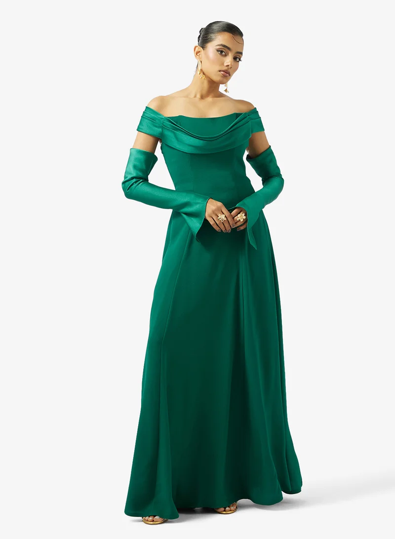 Akadia Fashion A-LINE FREE SLEEVES CREPE DRESS